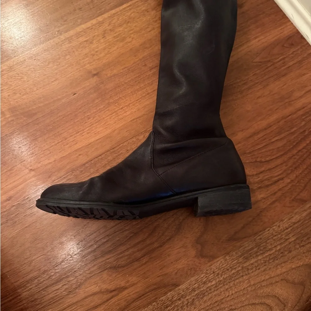 Stuart Weitzman Black Over-the-Knee Leather Boots